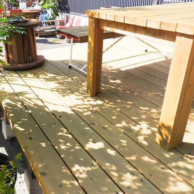 自分で作ったウッドデッキ